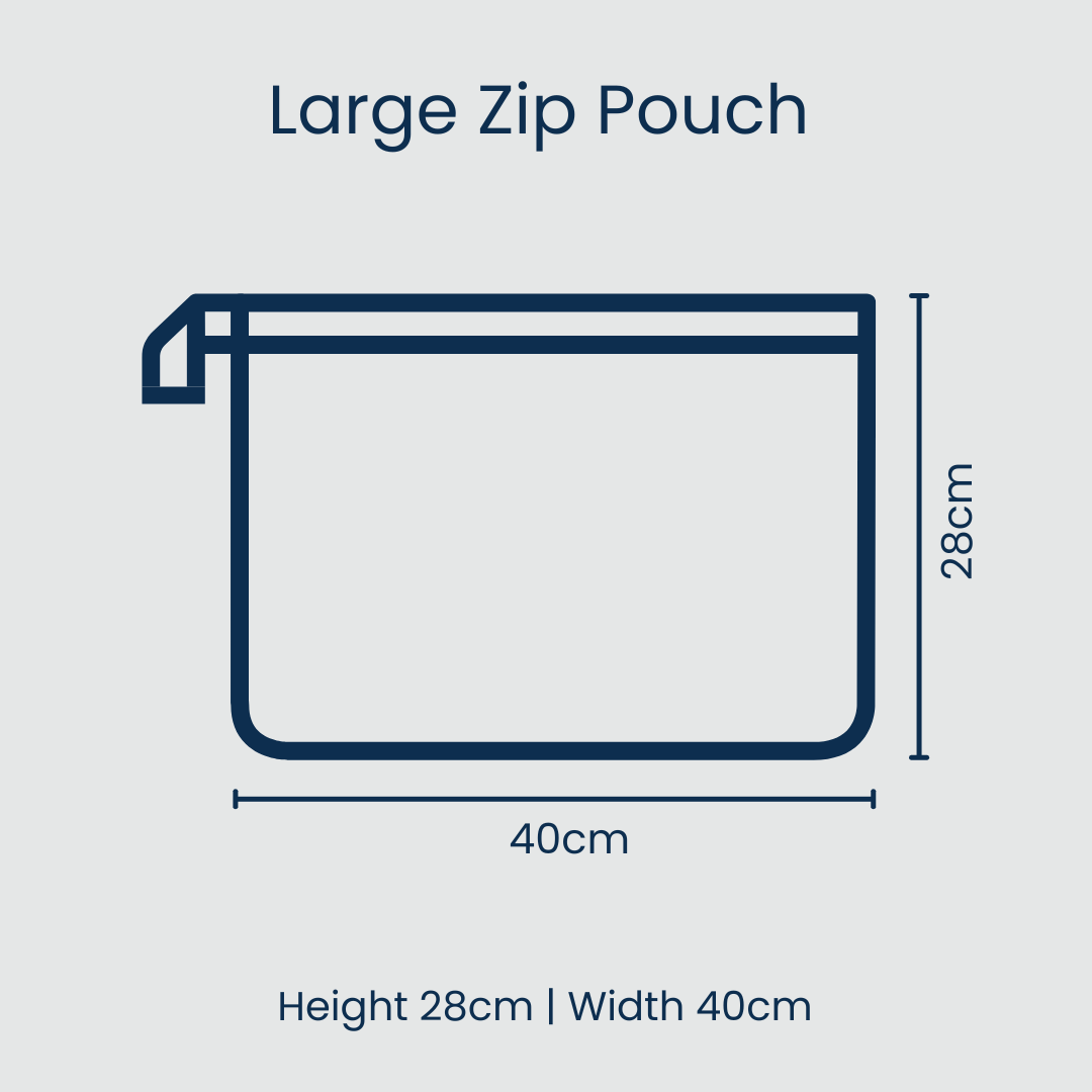 Retro Stripe Large Zip Pouch - Project Ten