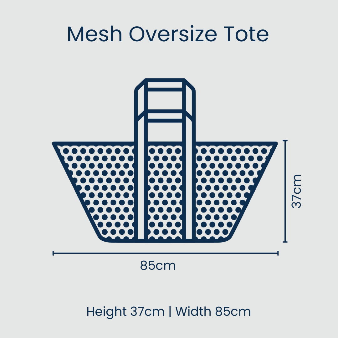 Mesh Oversized Tote – Navy - Project Ten