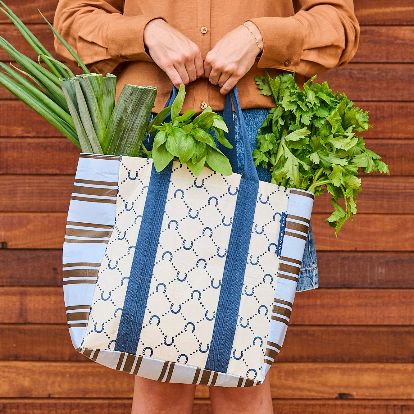 Shopper Tote Splice – Navy Horseshoe - Project Ten
