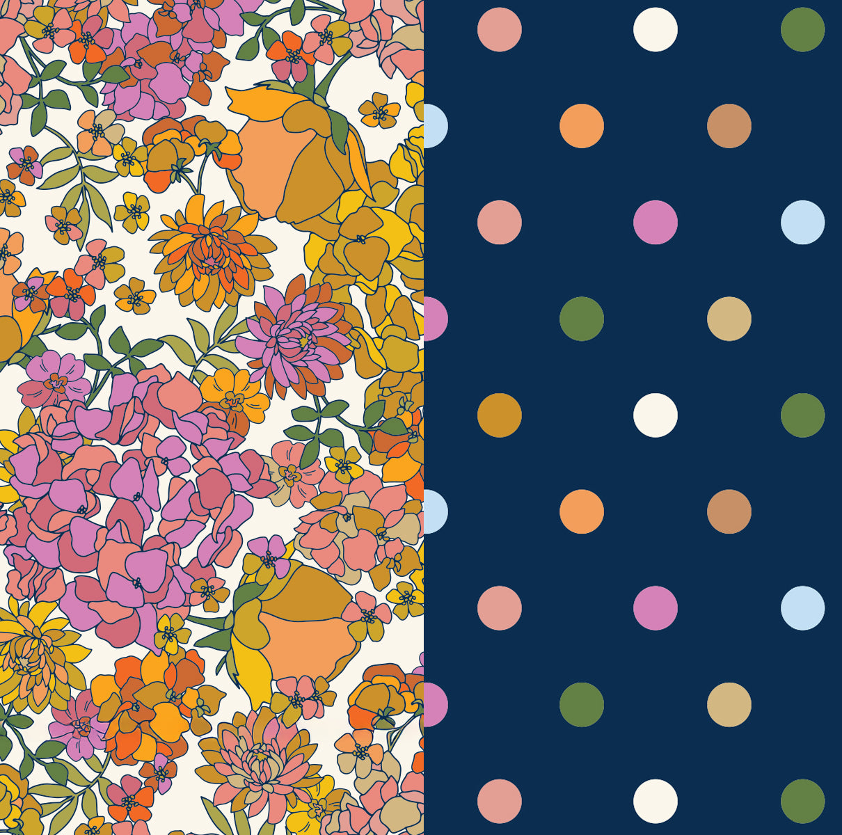 Shopper Tote Splice – Hydrangea merged with confetti- Project Ten