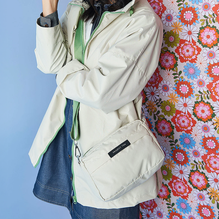 Raincoat in Cross Body Bag - Ecru - Project Ten