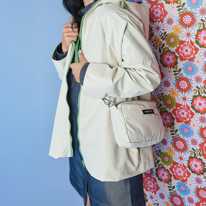 Raincoat in Cross Body Bag - Ecru - Project Ten