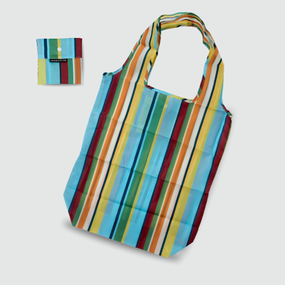 Retro Stripe Pocket Shopper (Large) - Project Ten