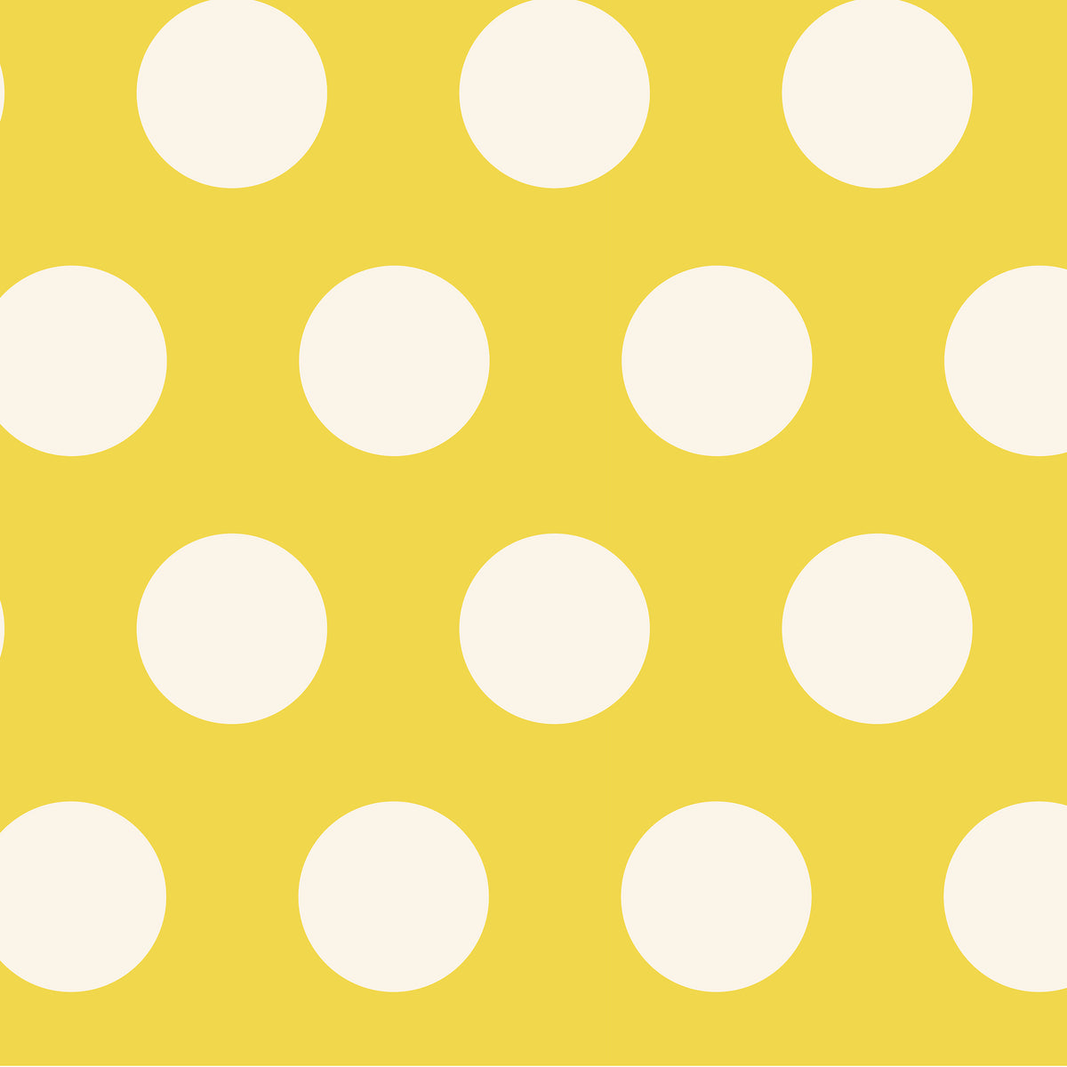 Our Yellow Polka Dot pattern in bright yellow background with ecru polka dots.