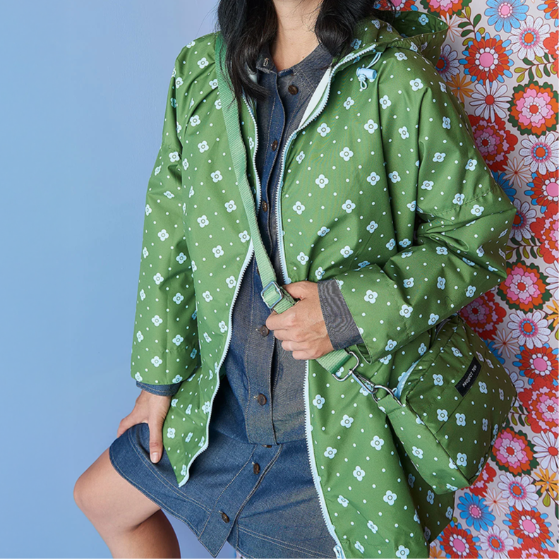 Raincoat in Cross Body Bag - Spotted Floral - Project Ten