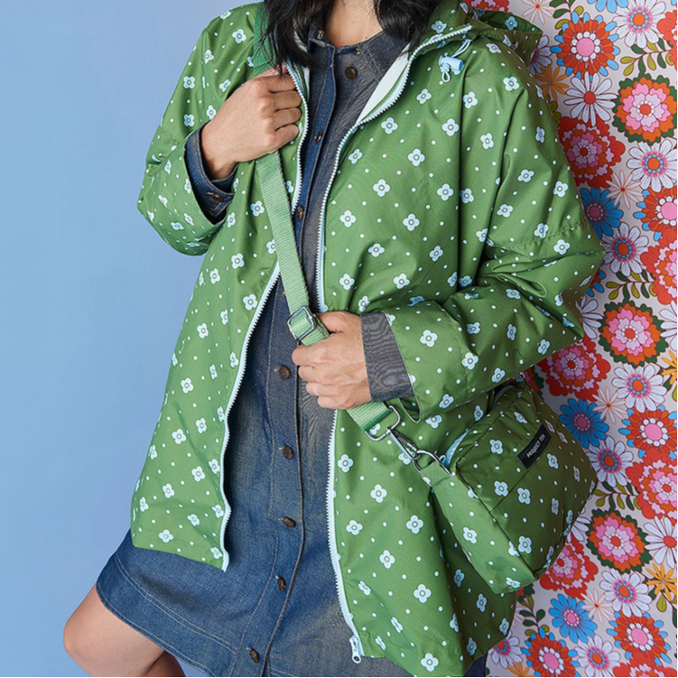 Raincoat in Cross Body Bag - Spotted Floral - Project Ten