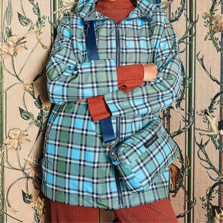 Raincoat in Cross Body Bag - Tartan - Project Ten
