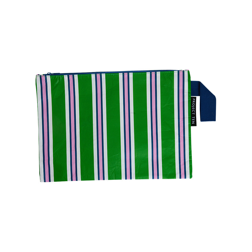 Cabana Stripe Zip Pouch - Project Ten