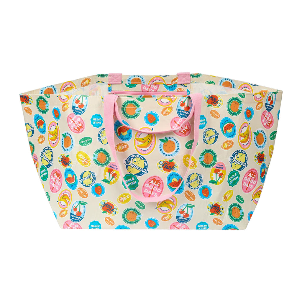 Fruit Stickers Oversize Tote - Project Ten