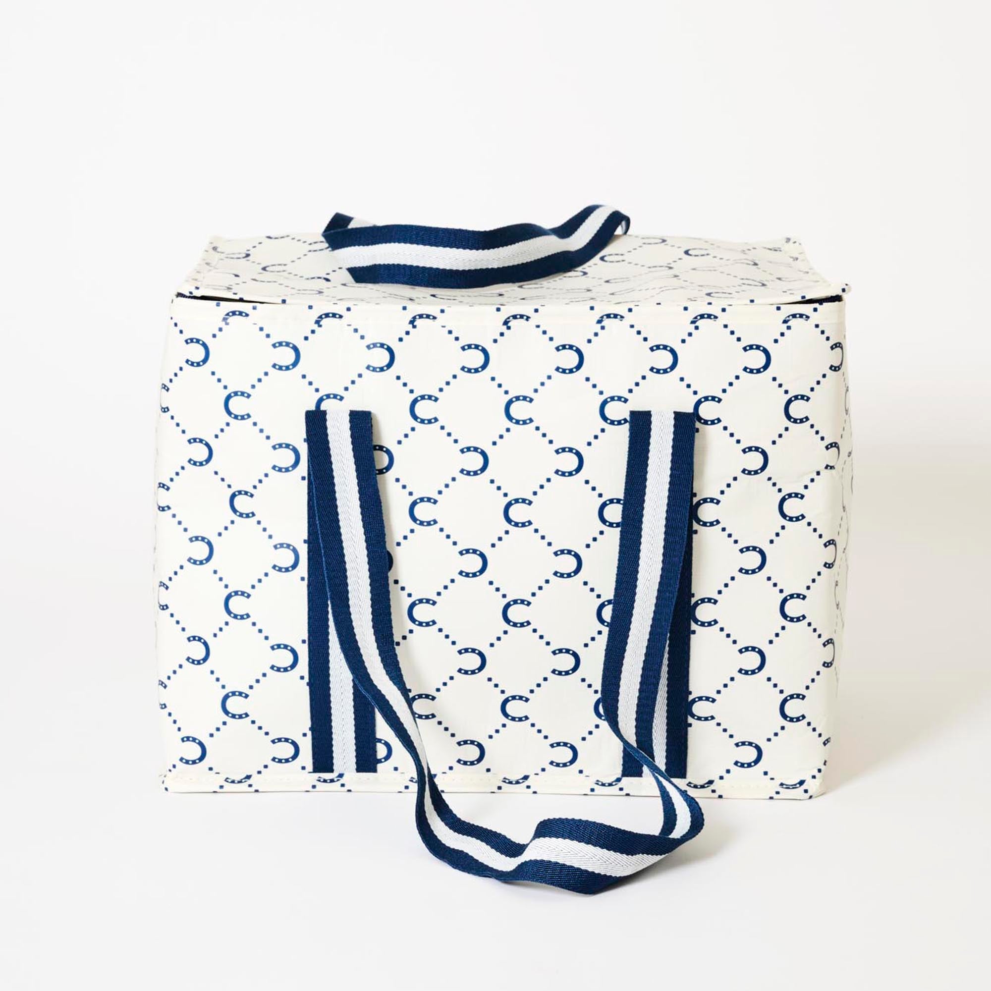 Large Insulated Tote – Navy Horseshoe - Project Ten
