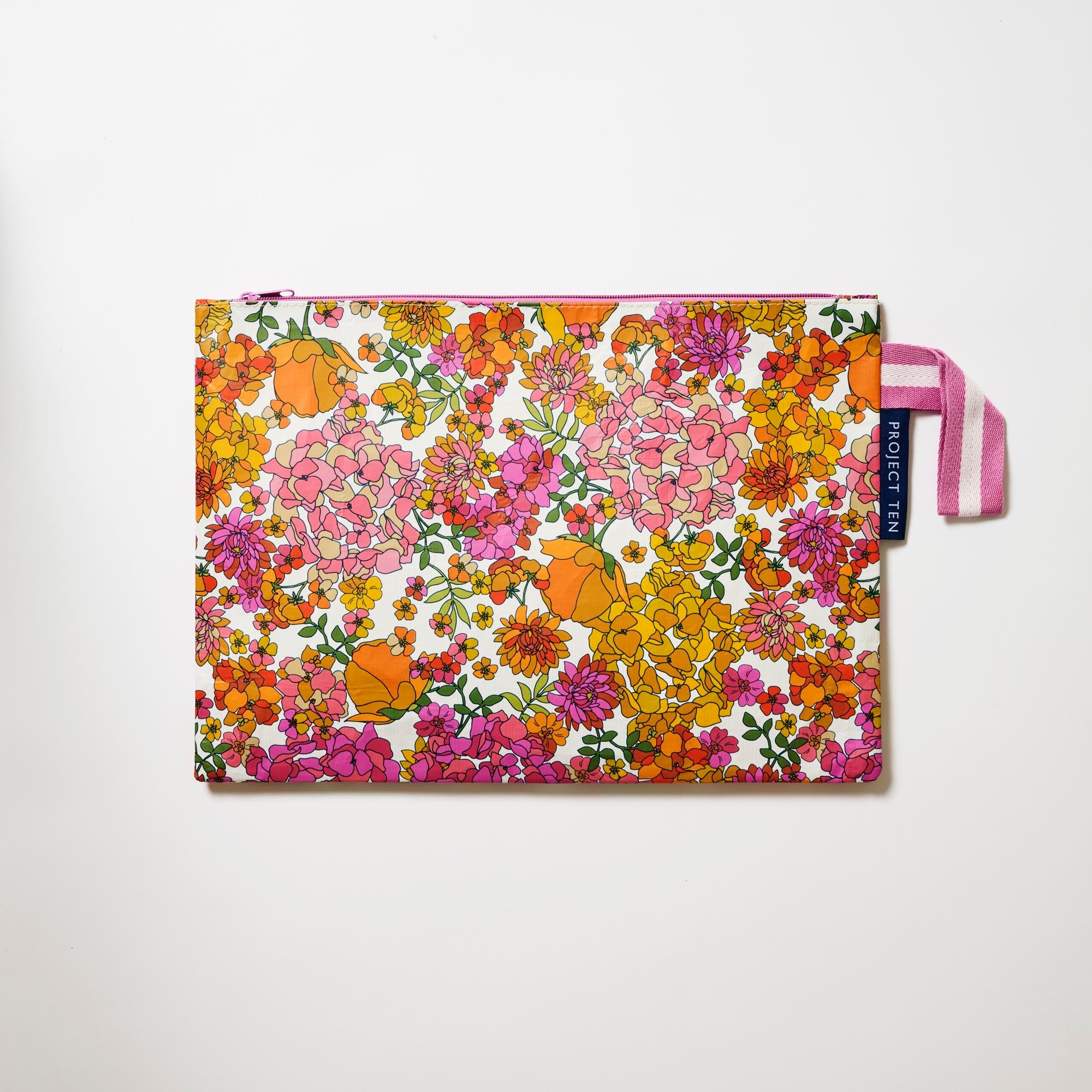 Large Zip Pouch – Hydrangea - Project Ten
