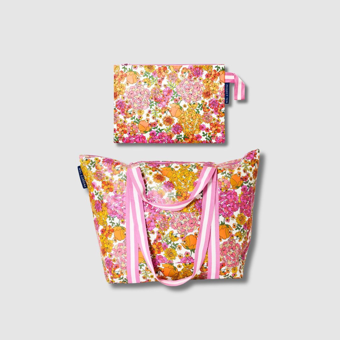 Hydrangea Large Zip Pouch & Zip Medium Tote
- Project Ten