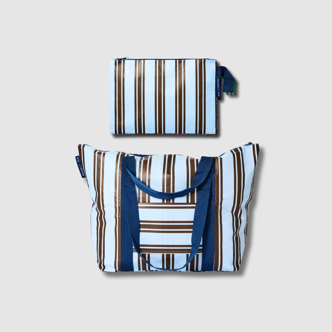 Large Zip Pouch & Medium Zip Tote in Oxford Stripe
- Project Ten