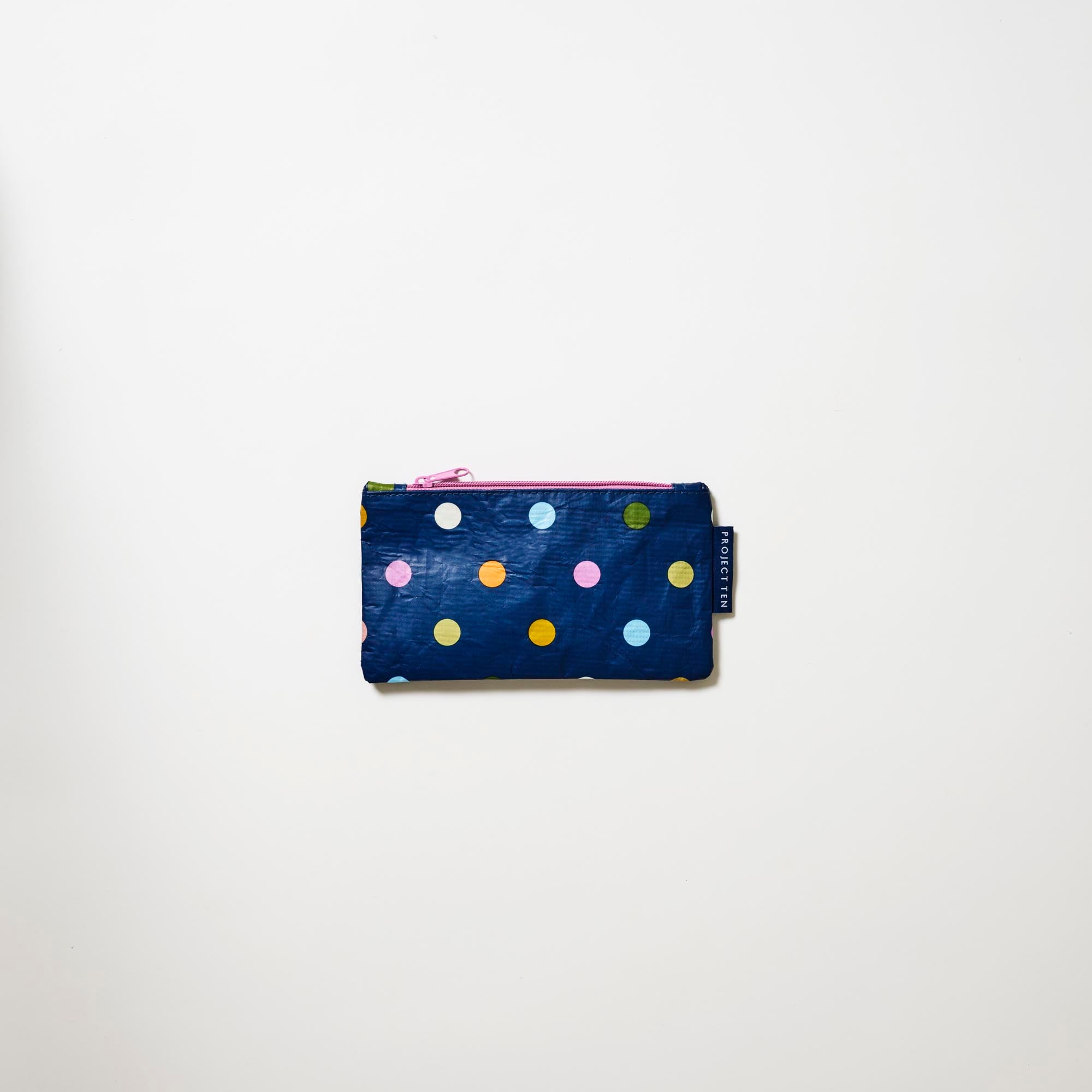 Tiny Zip Pouch – Confetti - Project Ten
Polka dots on navy background