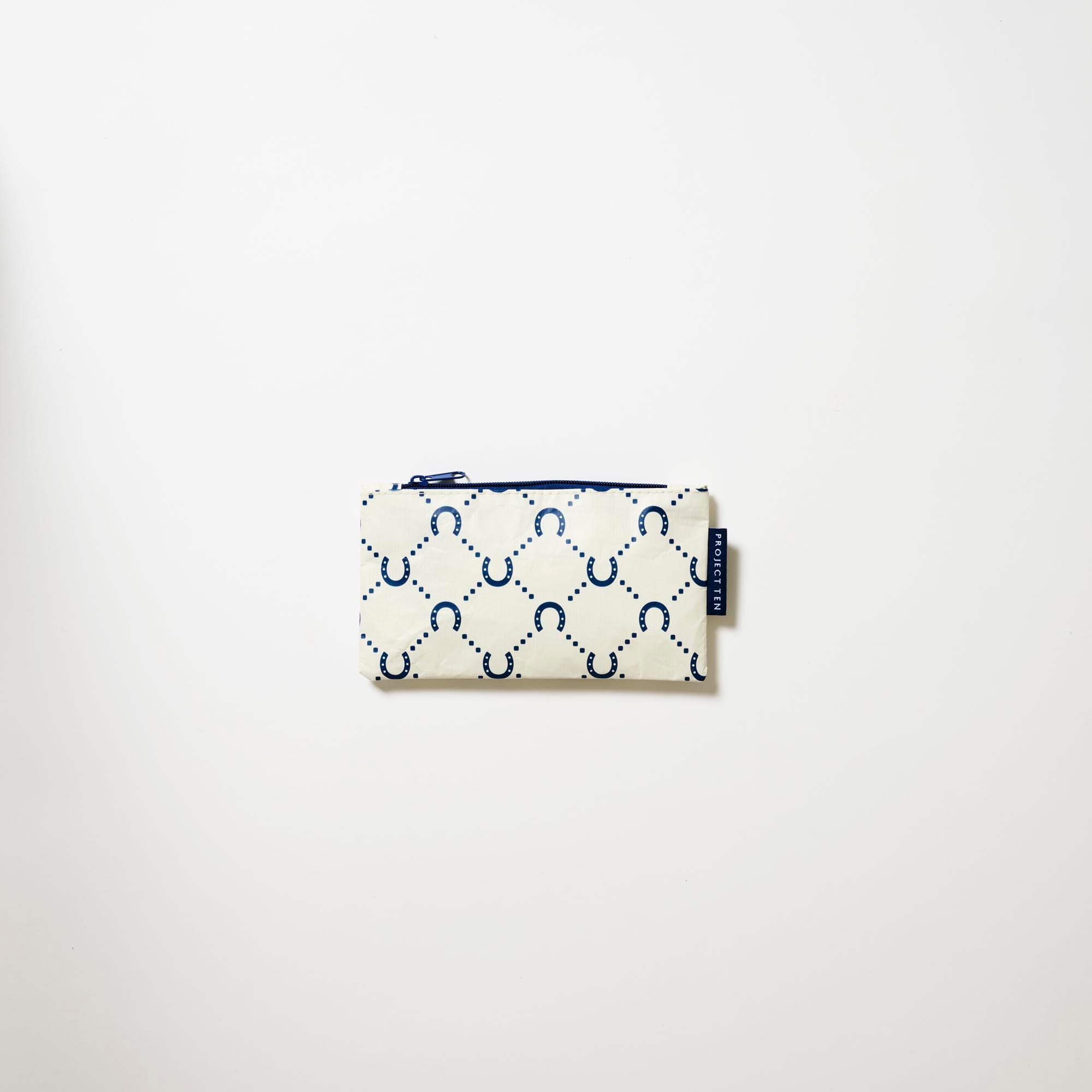 Tiny Zip Pouch – Navy Horseshoe - Project Ten