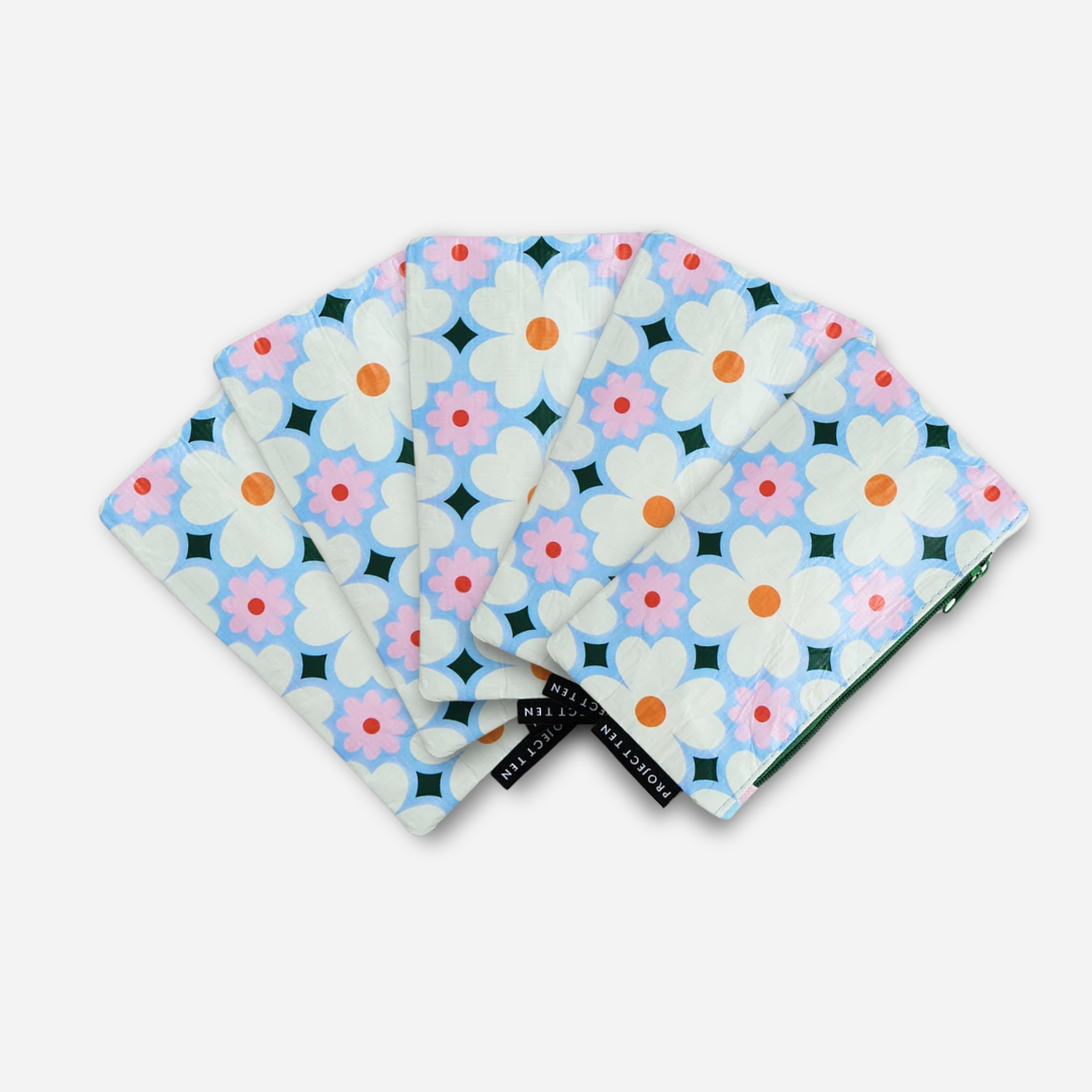 Tiny Zip Pouch Bundle (x5) – Daisy - Project Ten
