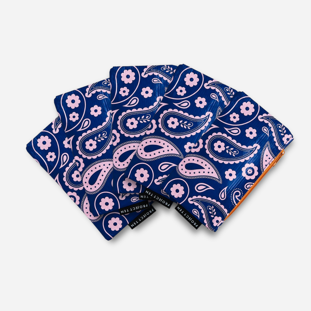 Tiny Zip Pouch Bundle (x5) – Paisley - Project Ten