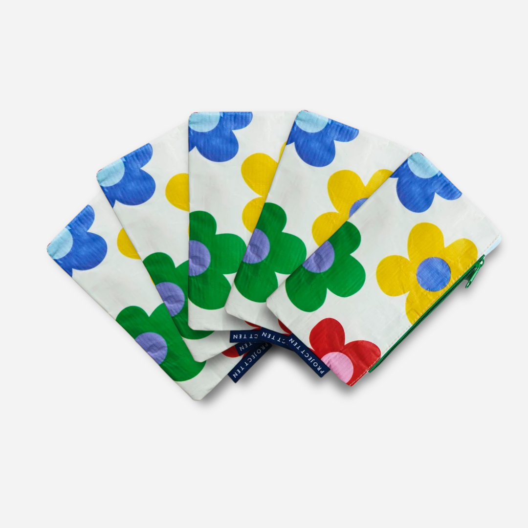 Tiny Zip Pouch Bundle (x5) – Sunny Floral - Project Ten