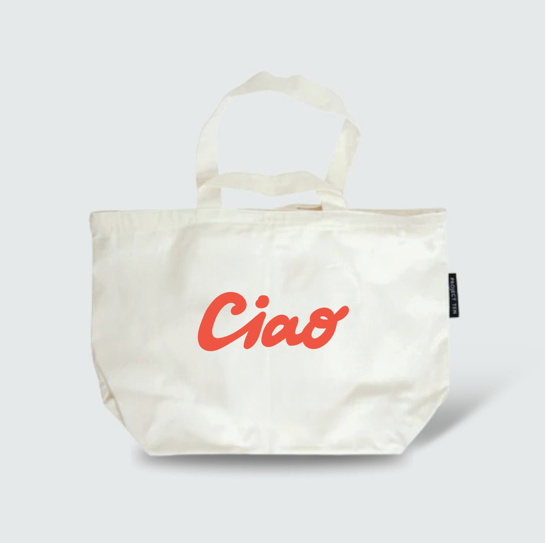 Zipped Cotton Tote – Ciao – Red - Project Ten
