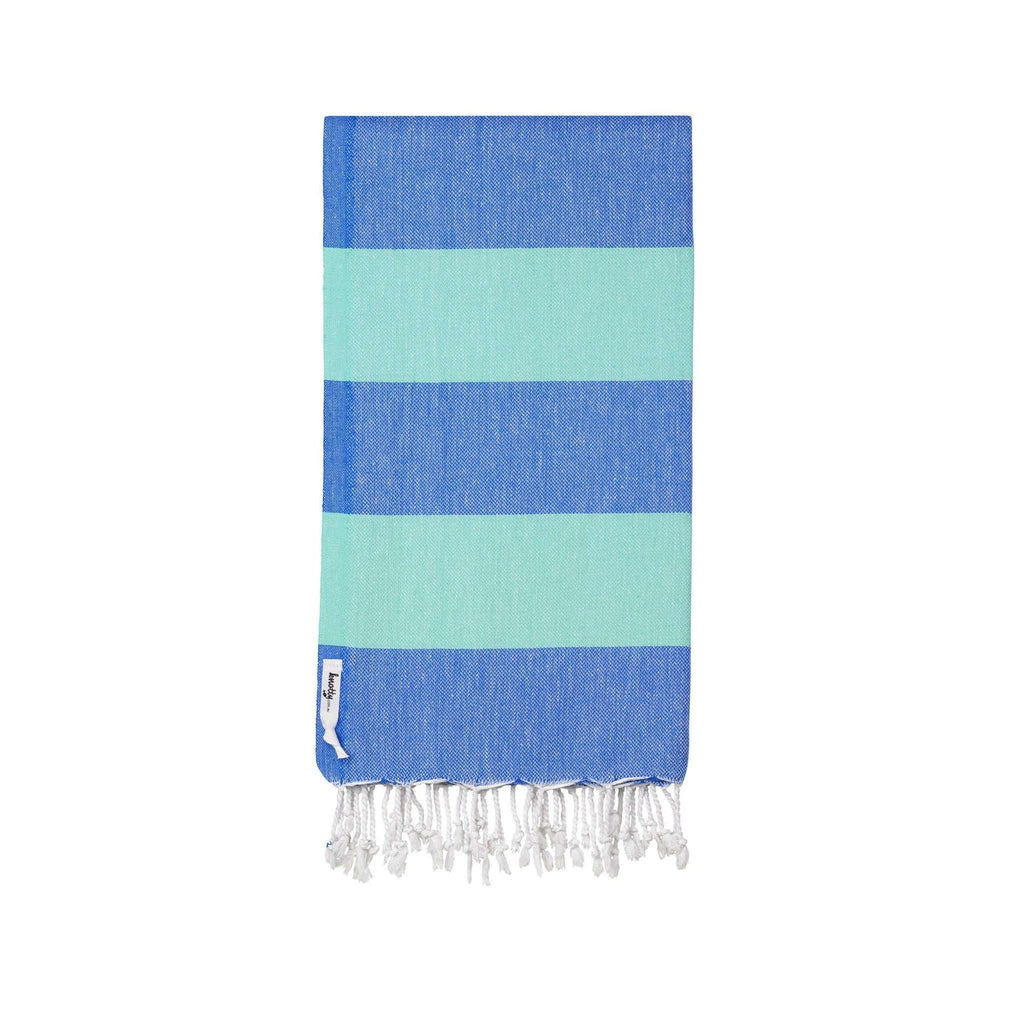 Turkish Beach Towel - Blue & Aqua Stripe - Project Ten