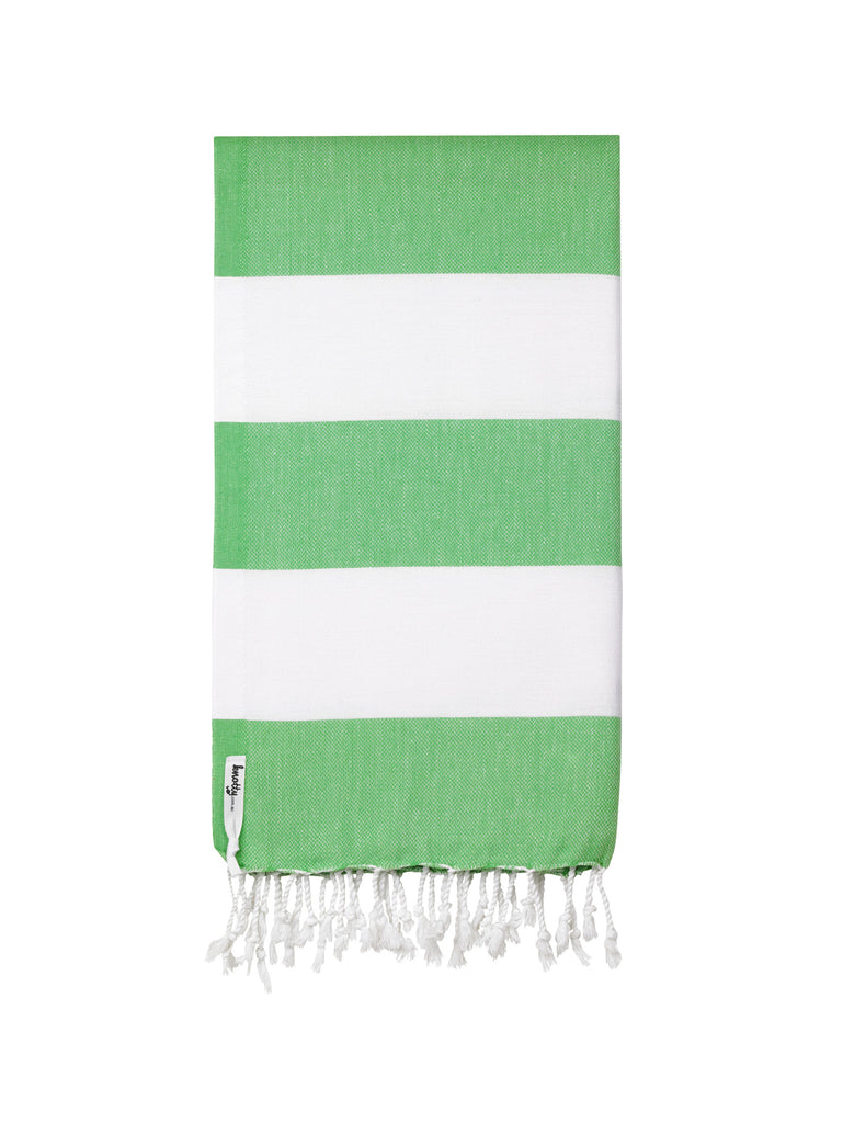 Turkish Beach Towel - Green Stripe - Project Ten