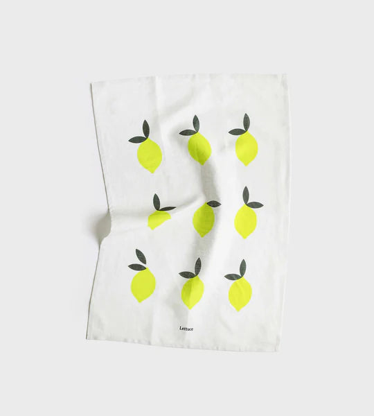 Lemons Linen Tea towel - Project Ten