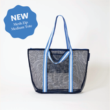 Mesh Zip Medium Tote with soft woven handles.

- Project Ten