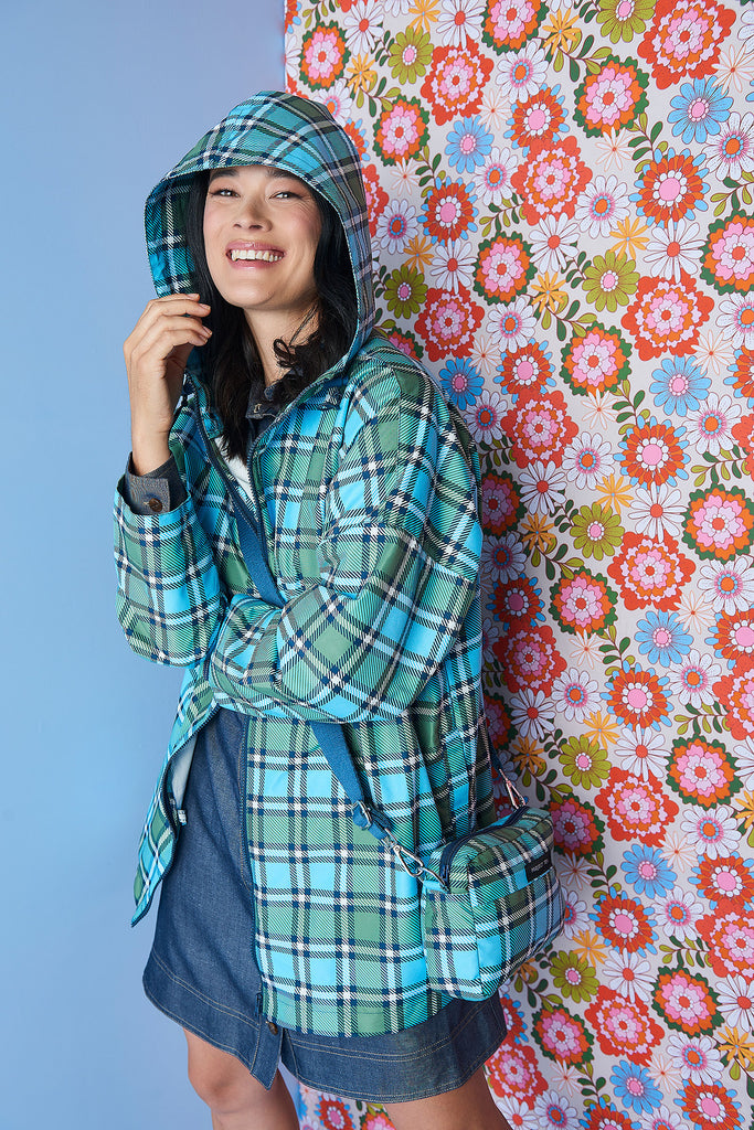 Raincoat in Cross Body Bag - Tartan - Project Ten