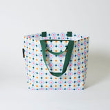 Medium Tote with green soft woven handles – Daisy - Project Ten
