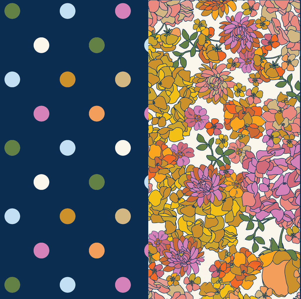 Shopper Tote Splice – Confetti  and Hydrangea  prints - Project Ten