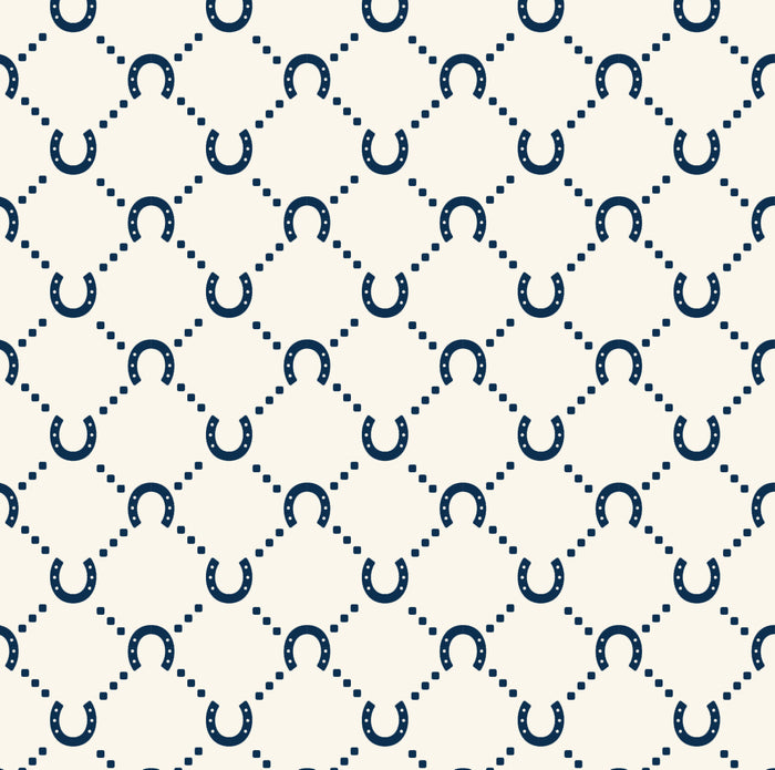 Navy Horseshoe print