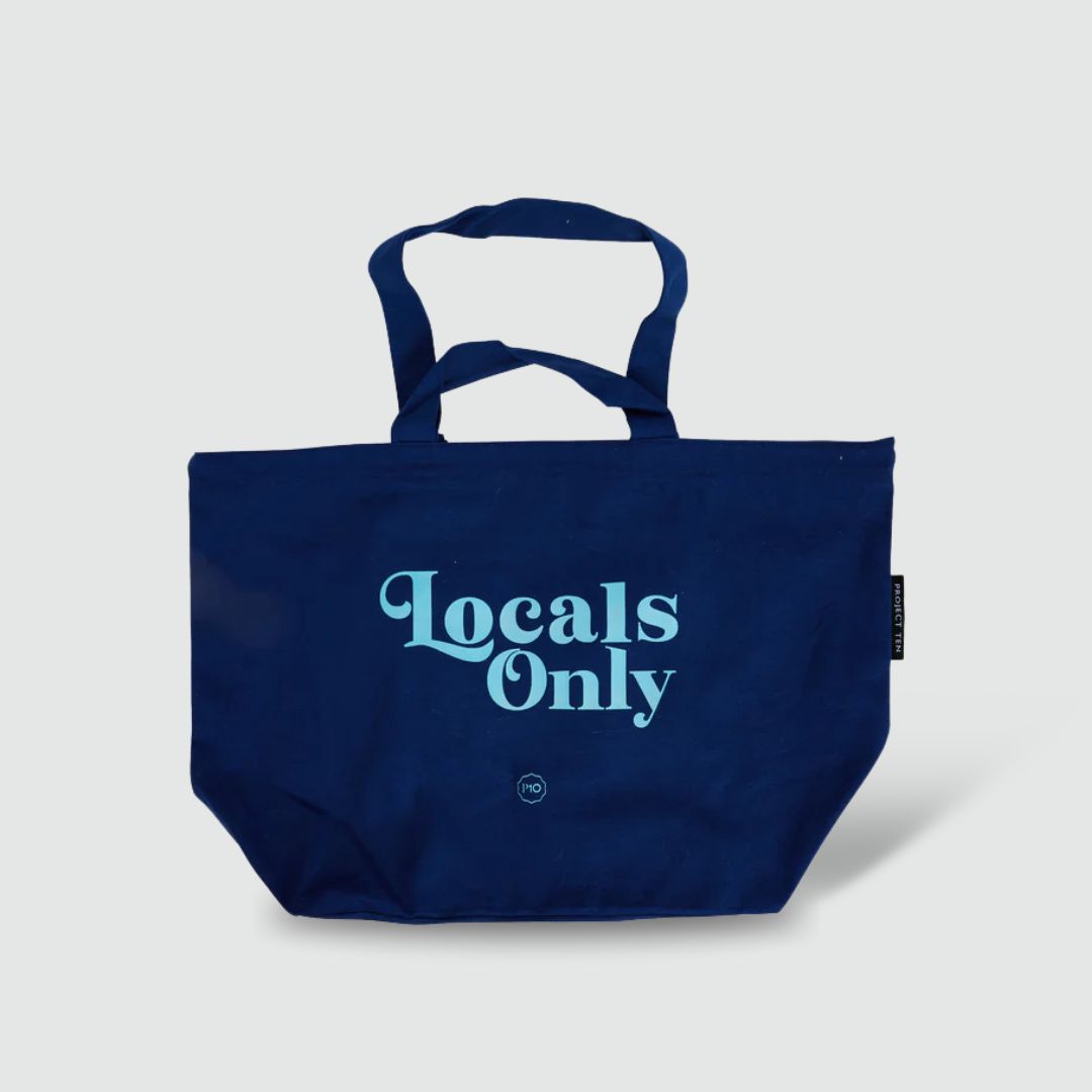 Locals Only Limited Edition Zipped Cotton Tote – Blue - Project Ten