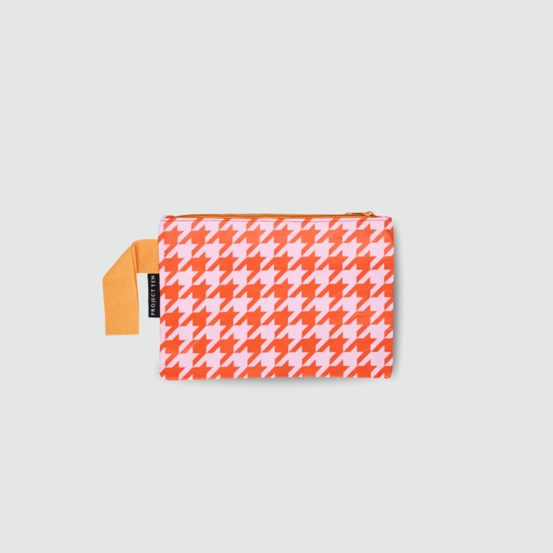 Houndstooth Mini Zip Pouch - Project Ten