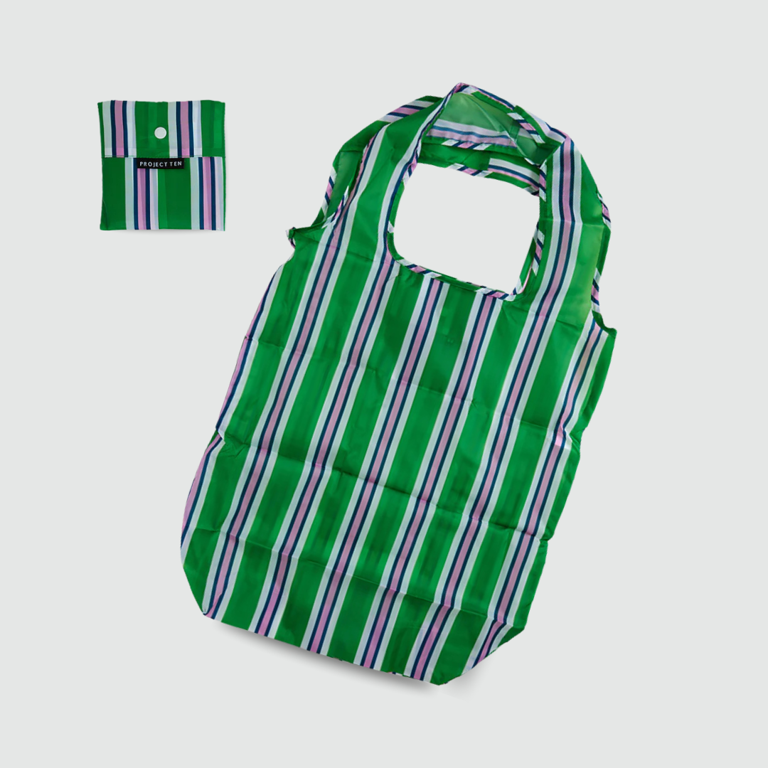 Cabana Stripe Pocket Shopper (Large) - Project Ten