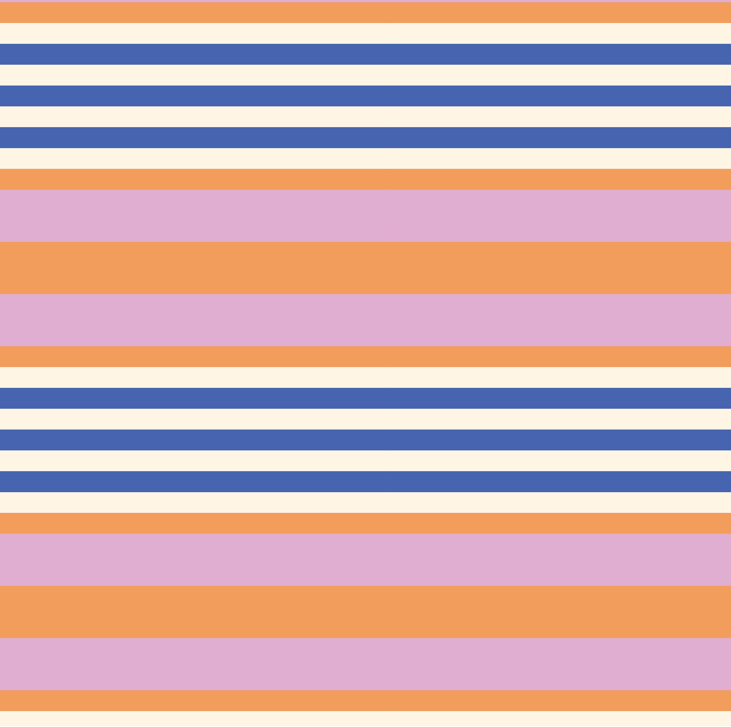 Our Capri Stripe pattern in horizontal stripes of pink, orange, blue and ecru.