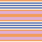 Our Capri Stripe pattern in horizontal stripes of pink, orange, blue and ecru.