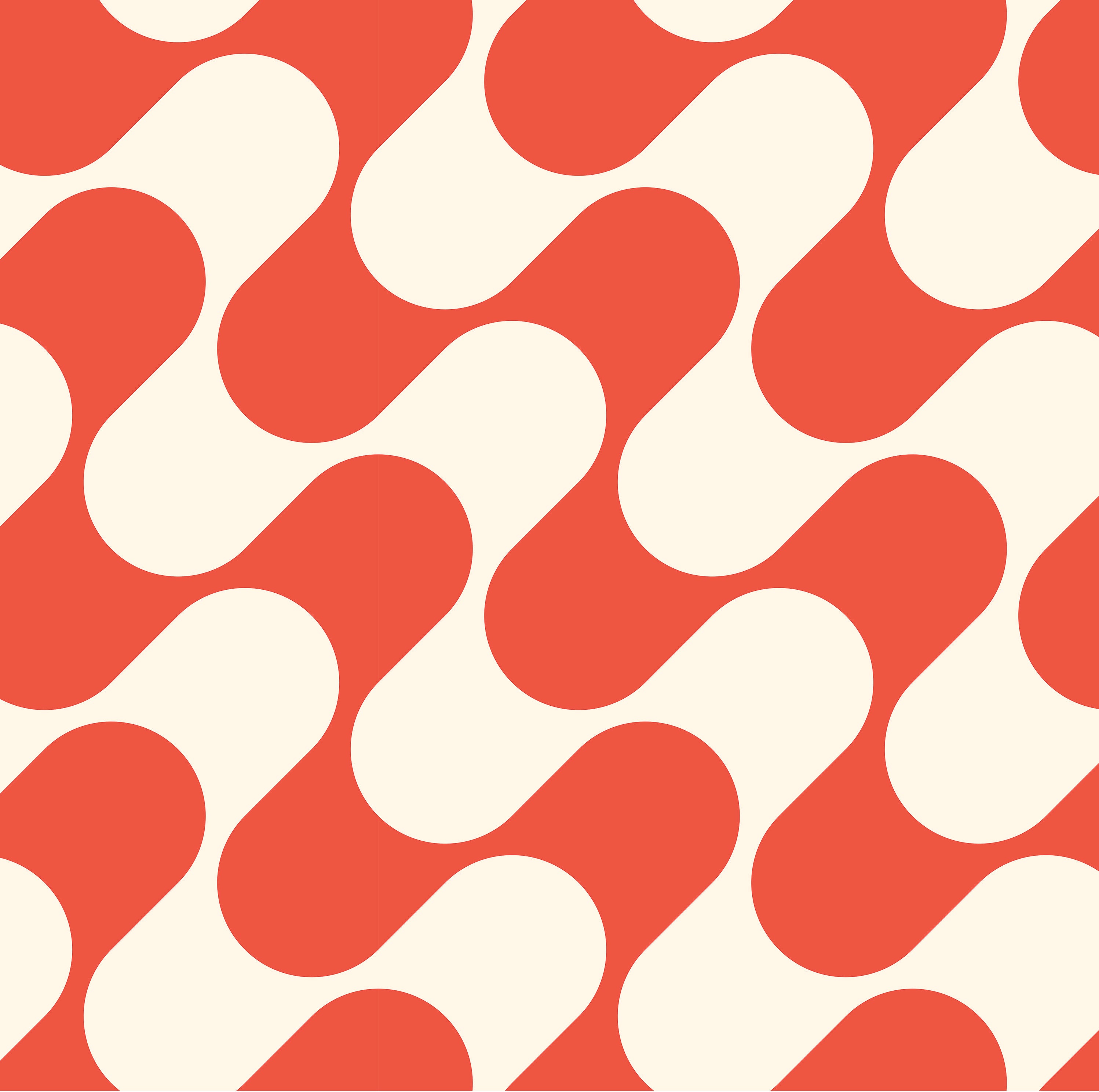 Our Red Ripple Pattern in a red and ecru wave print.