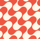 Our Red Ripple Pattern in a red and ecru wave print.