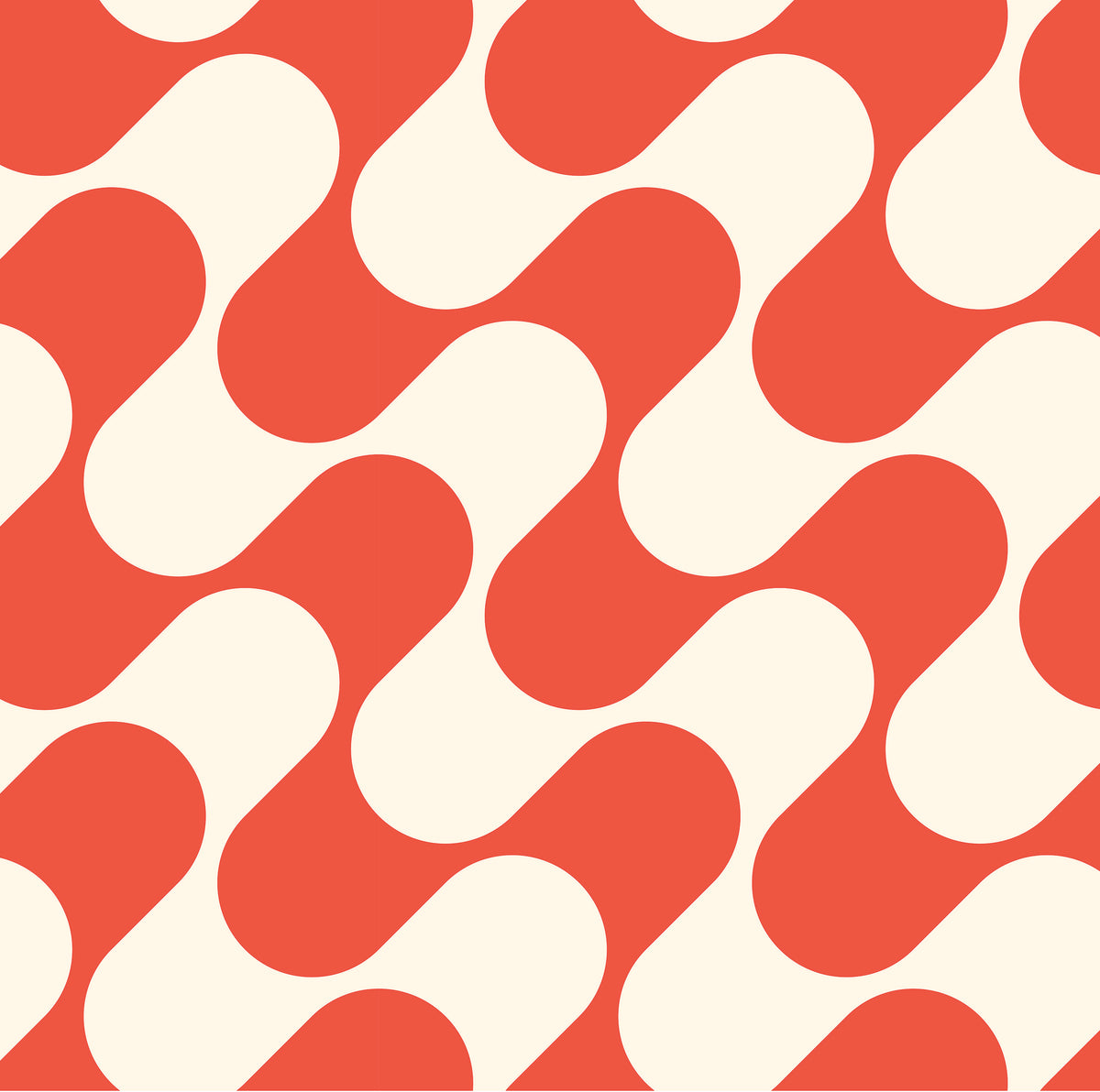 Our Red Ripple Pattern in a red and ecru wave print.