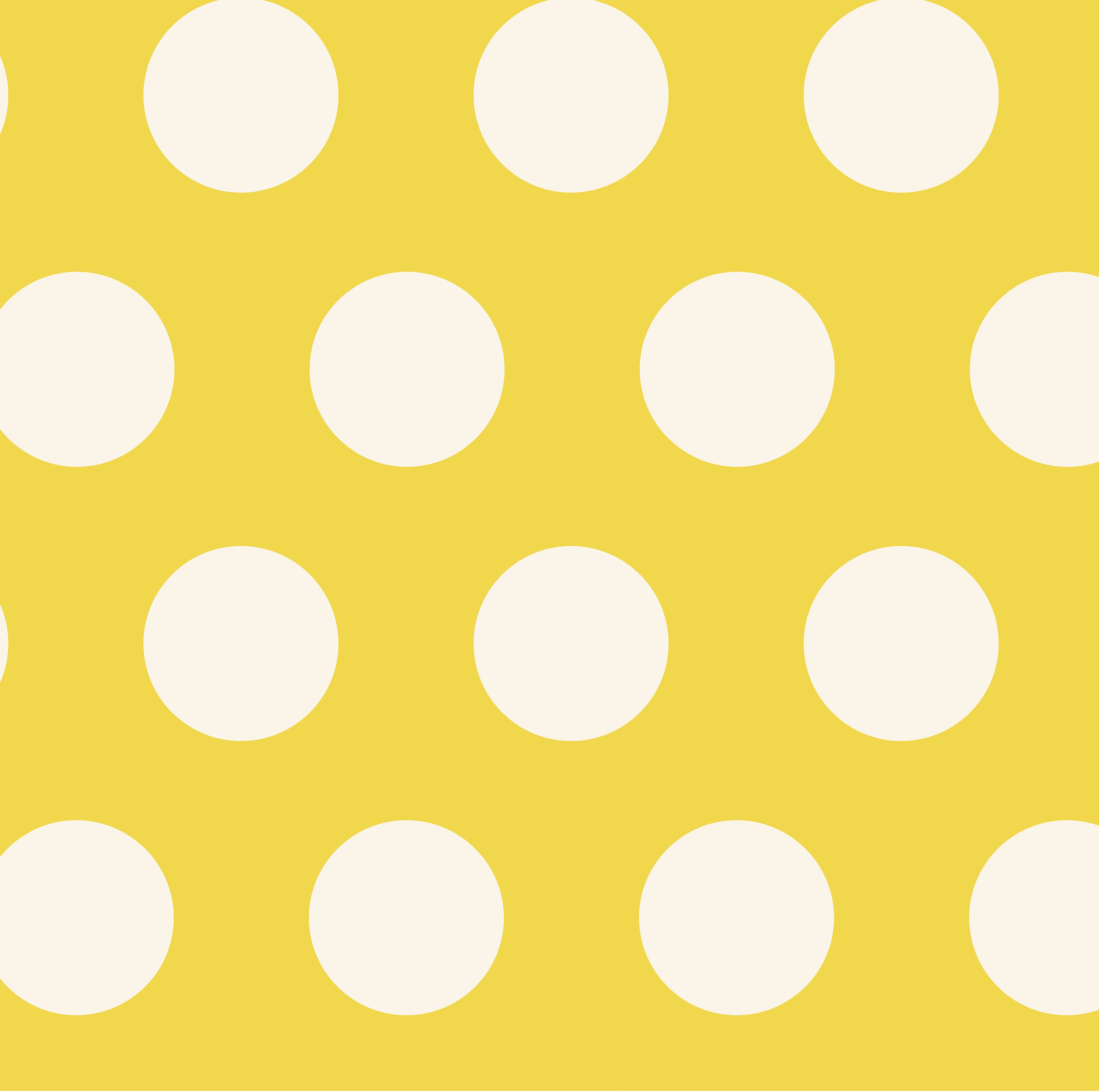 Our Yellow Polka Dot pattern in bright yellow background with ecru polka dots.