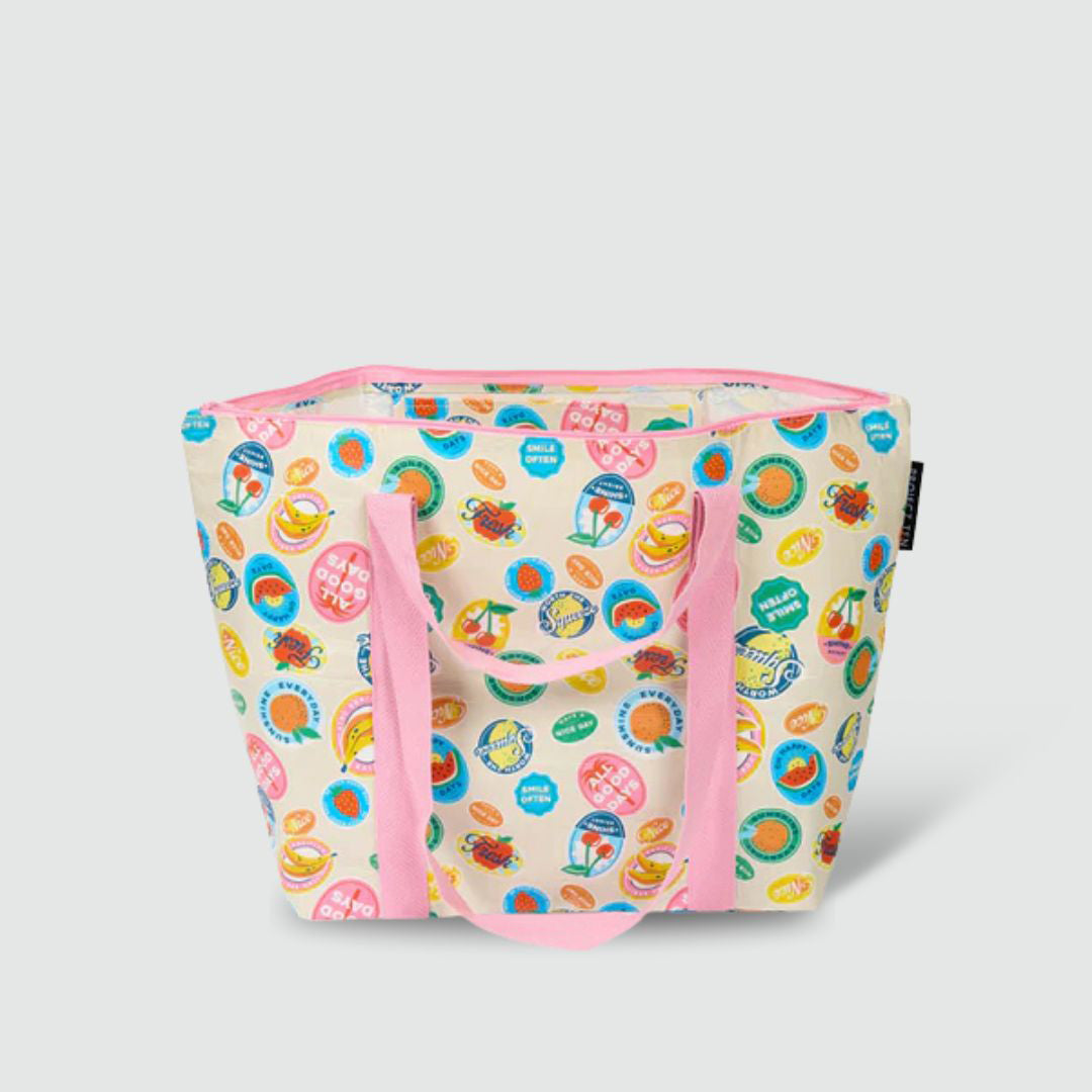 Fruit Stickers Zip Medium Tote - Project Ten