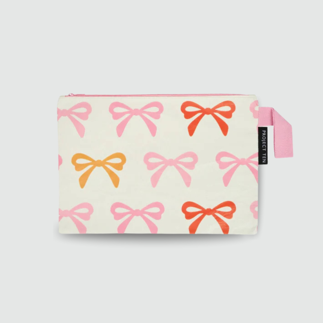 Bows Large Zip Pouch - Project Ten