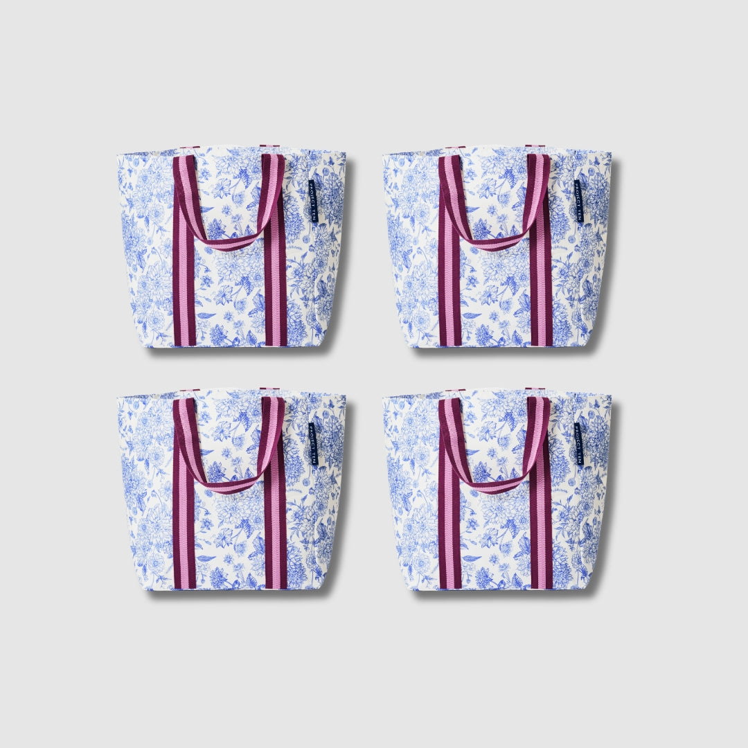 Four Shopper Totes with soft woven handles, in Toile. 
- Project Ten