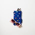 Double Glasses Case – Confetti. 
Polka dots on navy background. - Project Ten
