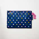 Large Zip Pouch – Confetti - Project Ten
Polka dots on navy background