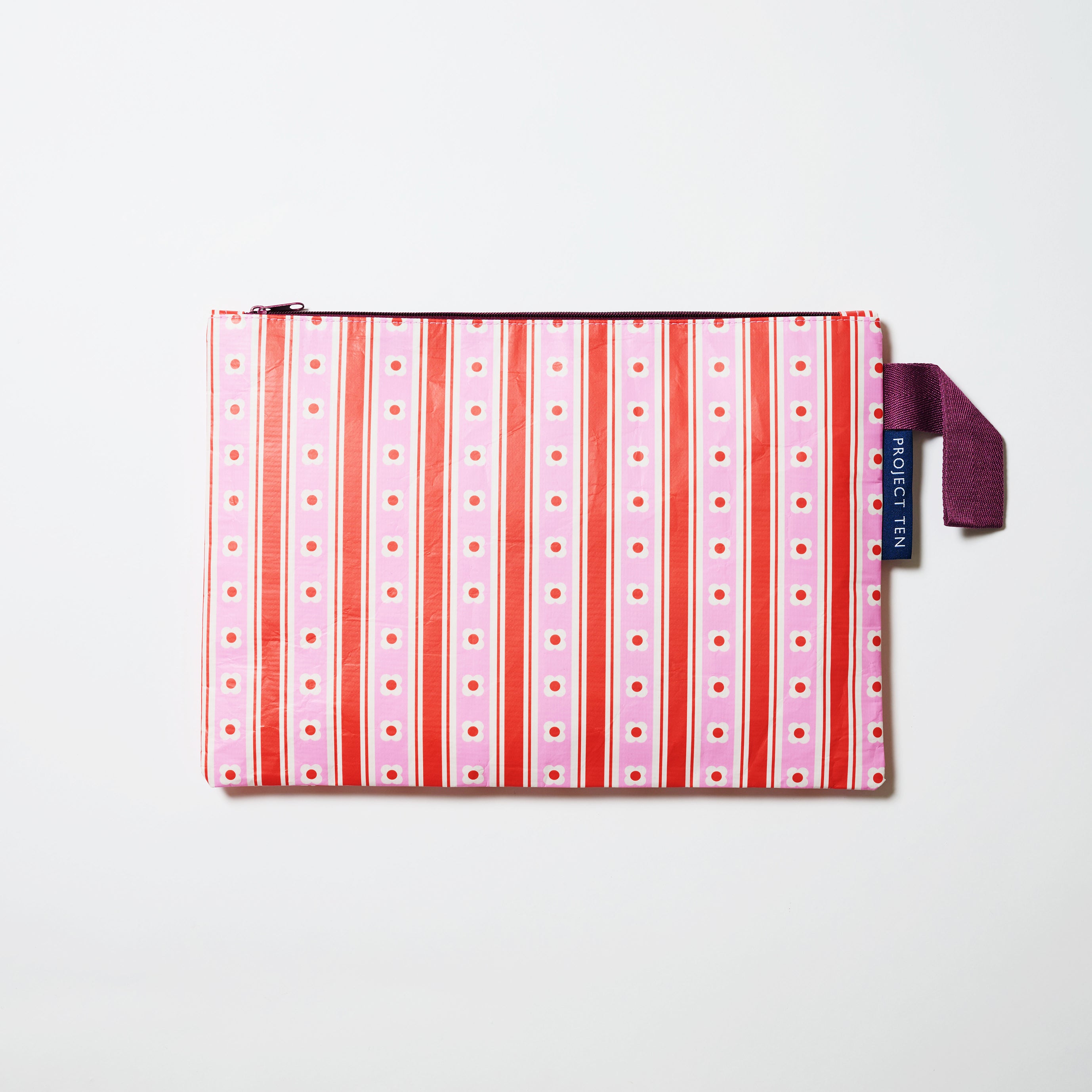 Large Zip Pouch with soft woven handle in Wallpaper.
- Project Ten
