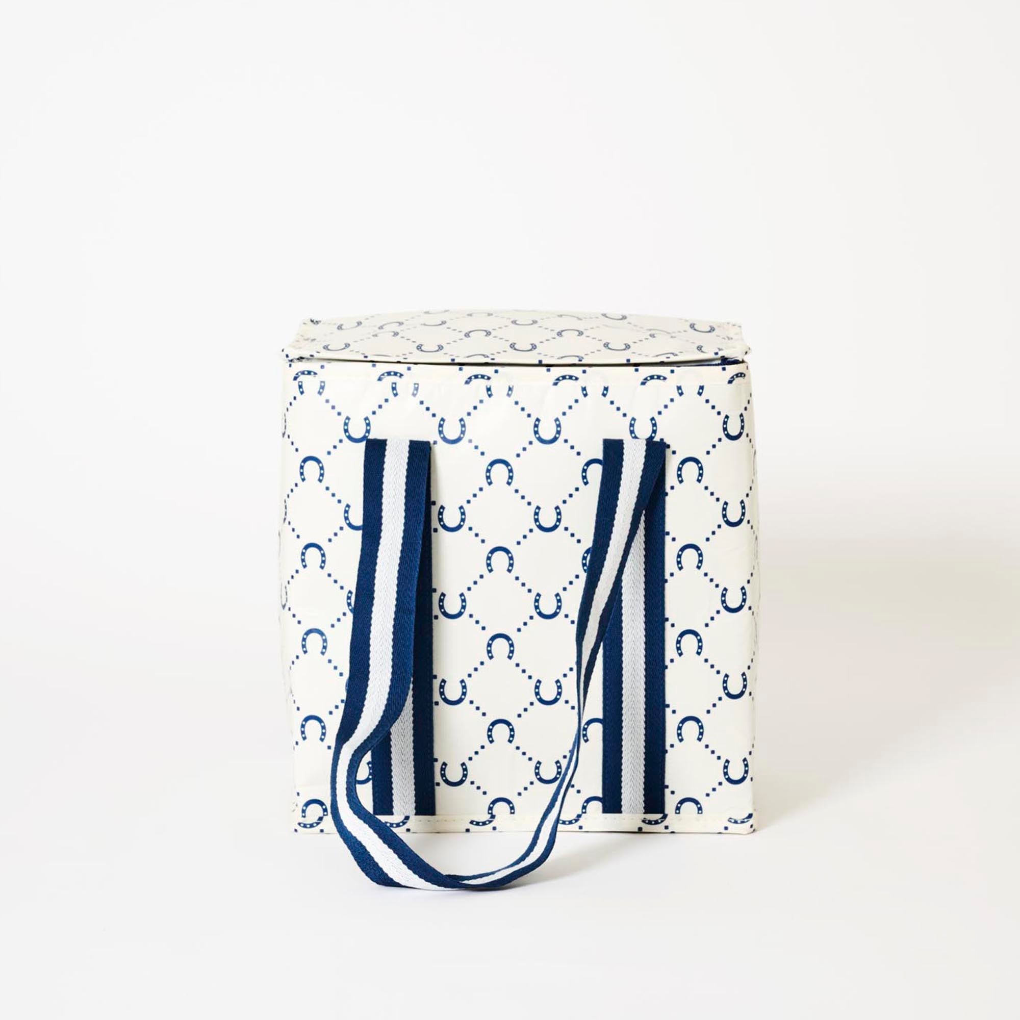 Medium Insulated Tote – Navy Horseshoe - Project Ten