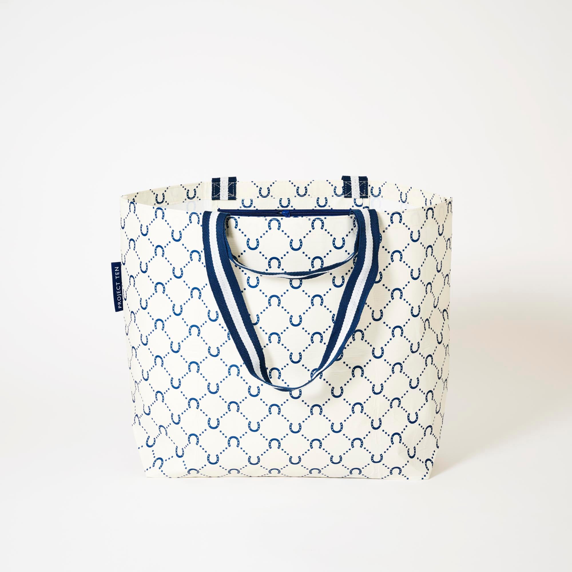Medium Tote – Navy Horseshoe - Project Ten