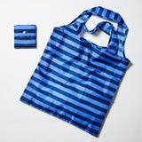 Pocket Shopper in Blue Stripe. Image shows the Pocket Shopper folded up and opened up. 
- Project Ten