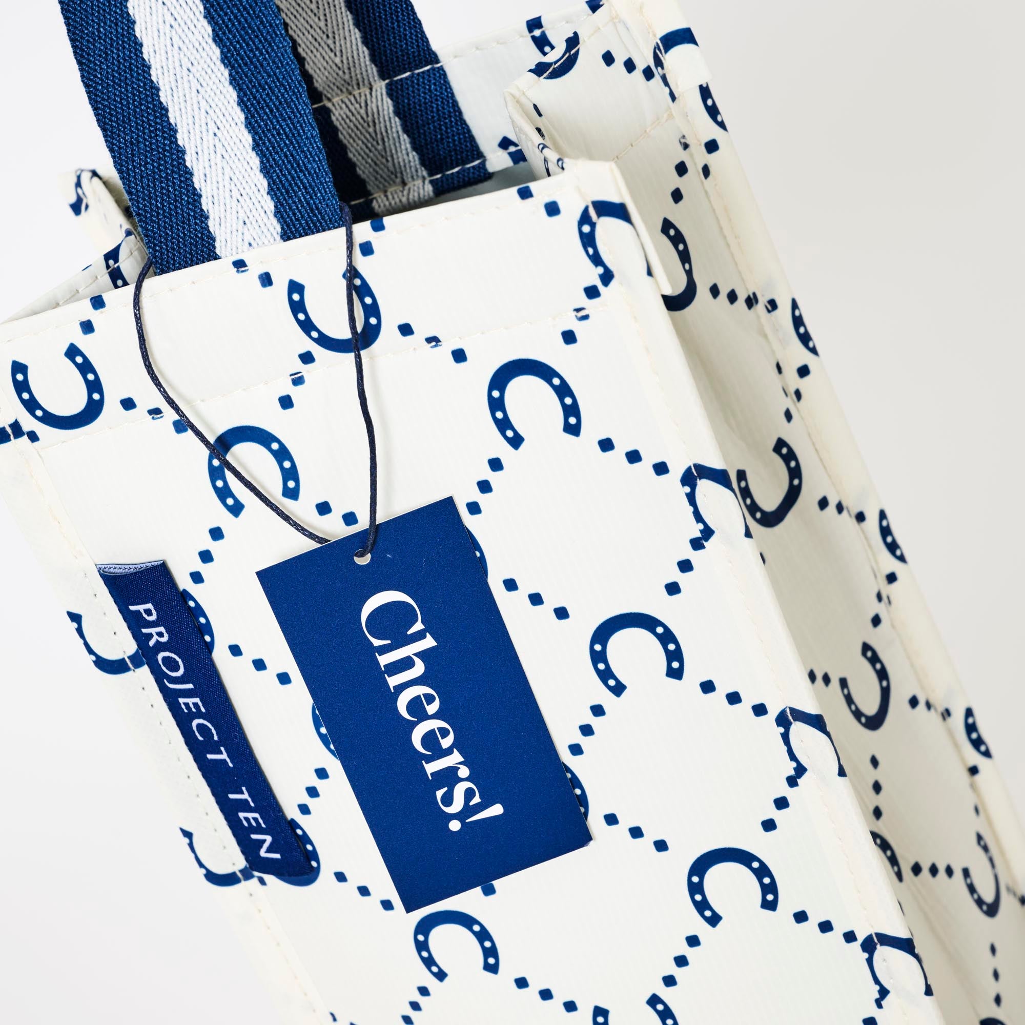 Wine Bag – Navy Horseshoe - Project Ten